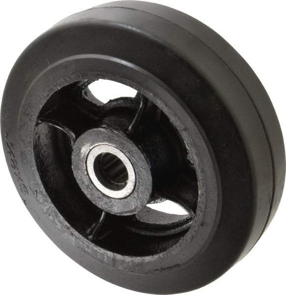 Fairbanks - 8 Inch Diameter x 2-1/2 Inch Wide, Rubber Caster Wheel - 1,300 Lb. Capacity, 2-3/4 Inch Hub Length, 7/8 Inch Axle Diameter, Roller Bearing - Makers Industrial Supply