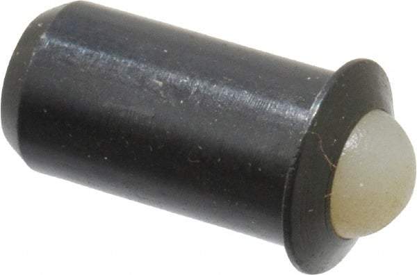 Vlier - 0.0471" Body Length x 1/4" Body Diam, 3 Lb Init to 7 Lb Final End Force, Steel Press Fit Ball Plunger - 3/16" Ball Diam, 0.07" Max Ball Reach, 0.045" Flange Thickness - Makers Industrial Supply