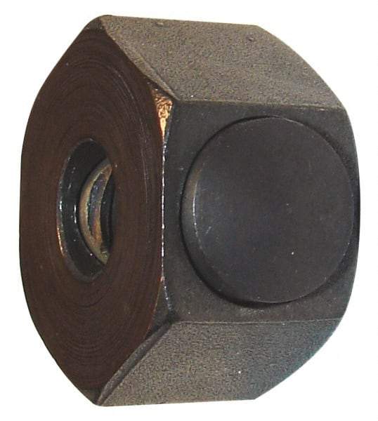 Morton Machine Works - 3/8-16 UNC Steel Right Hand Push Button Hex Nut - 1" Across Flats, 5/8" High, Black Oxide Finish - Makers Industrial Supply