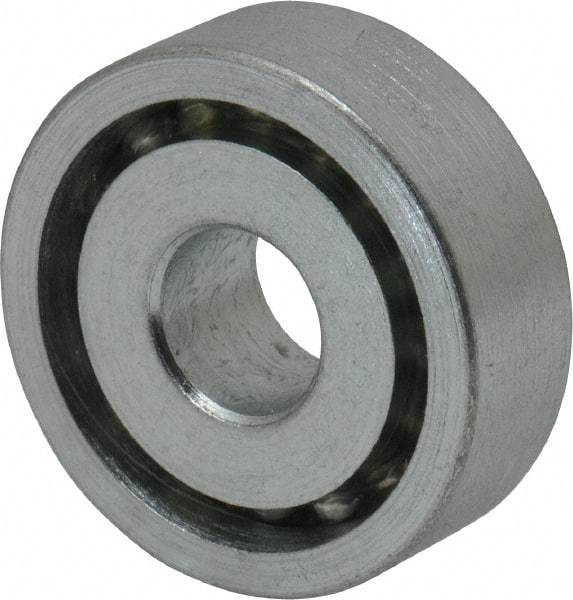 Value Collection - 3/8" Bore Diam, 1-1/8" OD, Open Unground Full Complement Radial Ball Bearing - 3/8" Wide, 1 Row, Round Bore, 533 Lb Dynamic Capacity - Makers Industrial Supply