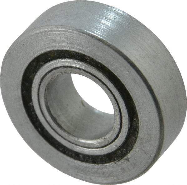 Value Collection - 1/2" Bore Diam, 1-1/4" OD, Open Unground Full Complement Radial Ball Bearing - 3/8" Wide, 1 Row, Round Bore, 533 Lb Dynamic Capacity - Makers Industrial Supply