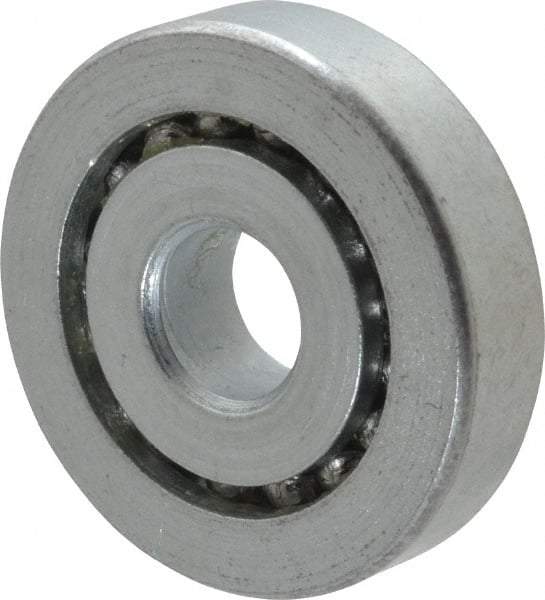 Value Collection - 3/8" Bore Diam, 1-9/32" OD, Open Unground Full Complement Radial Ball Bearing - 5/16" Wide, 1 Row, Round Bore, 533 Lb Dynamic Capacity - Makers Industrial Supply