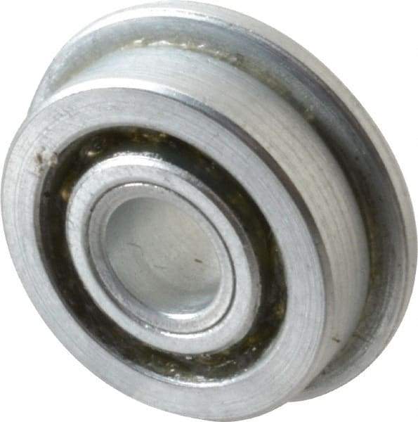 Value Collection - 1/4" Bore Diam, 3/4" OD, Open Unground Full Complement Radial Ball Bearing - With Flange, 1 Row, Round Bore, 287 Lb Dynamic Capacity - Makers Industrial Supply