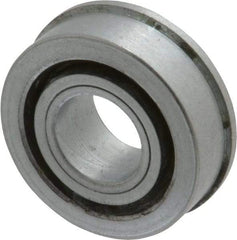 Value Collection - 1/2" Bore Diam, 1-3/16" OD, Open Unground Full Complement Radial Ball Bearing - With Flange, 1 Row, Round Bore, 533 Lb Dynamic Capacity - Makers Industrial Supply