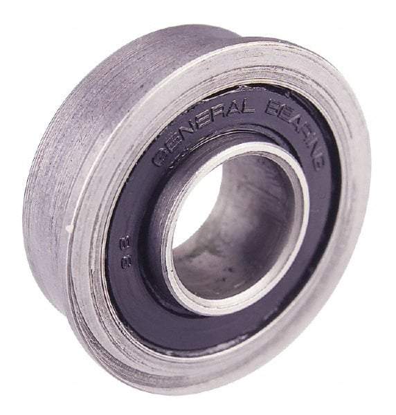 Value Collection - 3/8" Bore Diam, 29/32" OD, Double Seal Unground Retainer Type Radial Ball Bearing - With Flange, 1 Row, Round Bore, 450 Lb Dynamic Capacity - Makers Industrial Supply