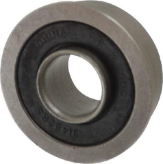 Value Collection - 3/8" Bore Diam, 7/8" OD, Double Seal Unground Retainer Type Radial Ball Bearing - With Flange, 1 Row, Round Bore, 450 Lb Dynamic Capacity - Makers Industrial Supply