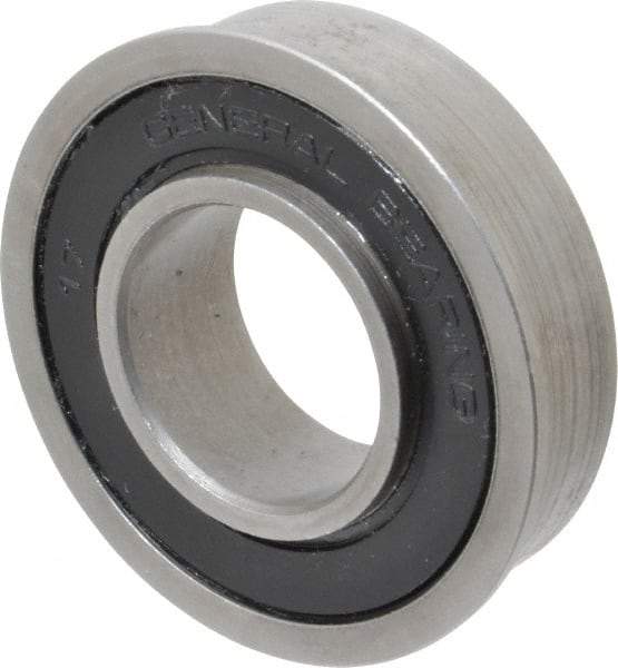 Value Collection - 1" Bore Diam, 2" OD, Double Seal Unground Retainer Type Radial Ball Bearing - With Flange, 1 Row, Round Bore, 1,749 Lb Dynamic Capacity - Makers Industrial Supply