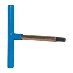 Made in USA - 10mm Hex, T-Handle, Hex Key - 6" OAL, Chromalloy Steel, Metric System of Measurement - Makers Industrial Supply