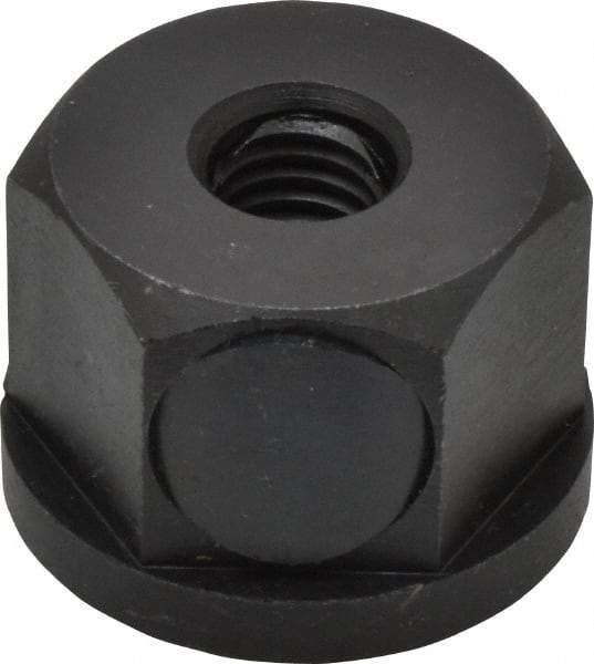 Morton Machine Works - 1/2-13, 1-5/8" Flange Diam, 1-1/8" High, 1-5/8" Across Flats, Button Thread Collar Nut - Grade Carbon Steel Steel, Black Oxide Finish, 1/4" Flange Height, TCMAI - Makers Industrial Supply