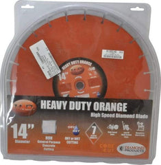 Core Cut - 14" Diam, 20mm Arbor Hole Diam, Wet & Dry Cut Saw Blade - Diamond-Tipped, Standard Round Arbor - Makers Industrial Supply