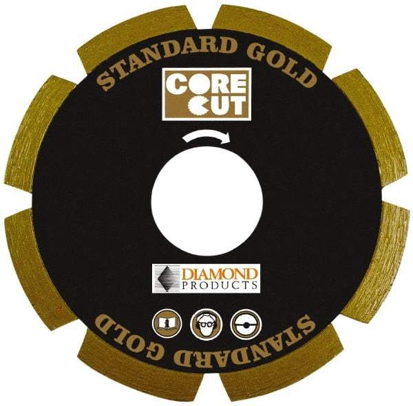 Core Cut - 5" Diam, 20mm Arbor Hole Diam, Wet & Dry Cut Saw Blade - Diamond-Tipped, Standard Round Arbor - Makers Industrial Supply