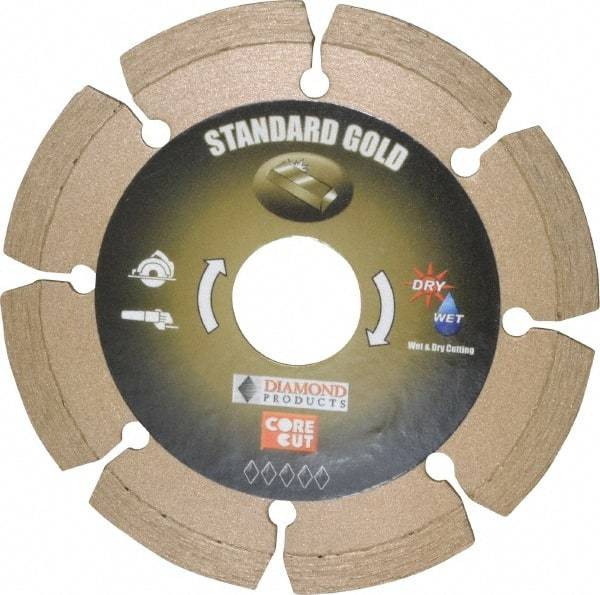 Core Cut - 4" Diam, 20mm Arbor Hole Diam, Wet & Dry Cut Saw Blade - Diamond-Tipped, Standard Round Arbor - Makers Industrial Supply