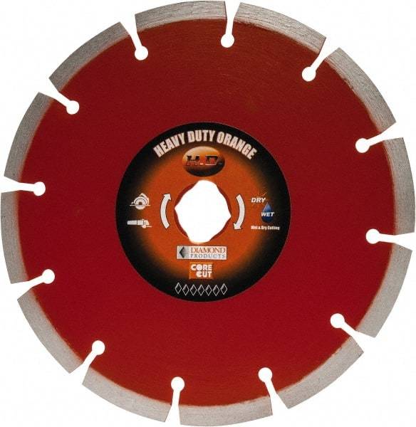 Core Cut - 7" Diam, 20mm Arbor Hole Diam, Wet & Dry Cut Saw Blade - Diamond-Tipped, Standard Round Arbor - Makers Industrial Supply