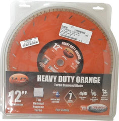 Core Cut - 12" Diam, 20mm Arbor Hole Diam, Wet & Dry Cut Saw Blade - Diamond-Tipped, Standard Round Arbor - Makers Industrial Supply