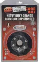 Core Cut - 4" Diam, 7/8" Hole Size, 3/16" Overall Thickness, Spiral Cup Tool & Cutter Grinding Wheel - Diamond, 15,000 RPM - Makers Industrial Supply