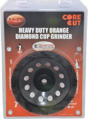 Core Cut - 7" Diam, 3/16" Overall Thickness, Spiral Cup Tool & Cutter Grinding Wheel - Diamond, 8,725 RPM - Makers Industrial Supply