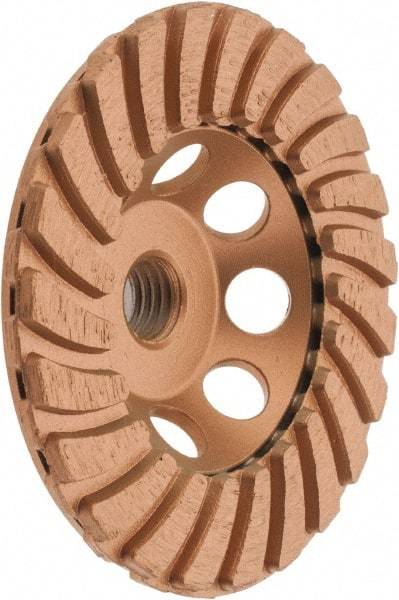 Core Cut - 4" Diam, 3/16" Overall Thickness, Spiral Cup Tool & Cutter Grinding Wheel - Coarse Grade, Diamond, 15,000 RPM - Makers Industrial Supply