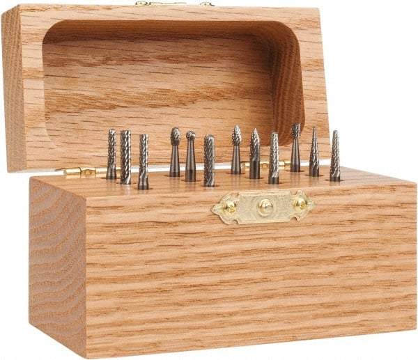 SGS Pro - 12 Piece, 1/8" Shank Burr Set - Tungsten Carbide - Makers Industrial Supply