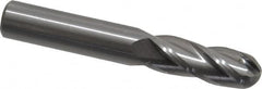 OSG - 3/8" Diam, 1" LOC, 4 Flute Solid Carbide Ball End Mill - Uncoated, Single End, 2-1/2" OAL, 3/8" Shank Diam, Spiral Flute - Makers Industrial Supply