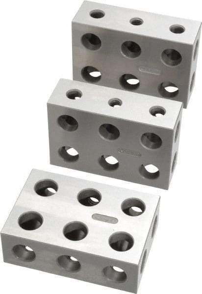 SPI - 0.0001 Squareness Per Inch, Hardened Steel, 1-2-3 Block Setup Block - 0.0002 Inch Overall Tolerance, 5/16 - 18 Inch Tapped Hole Size, 55-60 Rc Hardness, Sold As Matched Set of 3 - Makers Industrial Supply