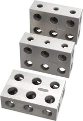 SPI - 0.0001 Squareness Per Inch, Hardened Steel, 1-2-3 Block Setup Block - 0.0002 Inch Overall Tolerance, 5/16 - 18 Inch Tapped Hole Size, 55-60 Rc Hardness, Sold As Matched Set of 3 - Makers Industrial Supply