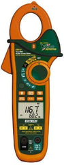 Extech - EX613, CAT III, Digital True RMS Auto Ranging Clamp Meter with 1-1/4" Clamp On Jaws - 600 VAC/VDC, 400 AC/DC Amps, Measures Voltage, Capacitance, Current, Frequency, Resistance - Makers Industrial Supply