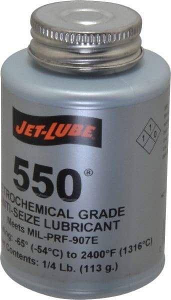 Jet-Lube - 0.25 Lb Can Extreme Pressure Anti-Seize Lubricant - Molybdenum Disulfide, -65 to 2,400°F, Steel Blue, Water Resistant - Makers Industrial Supply