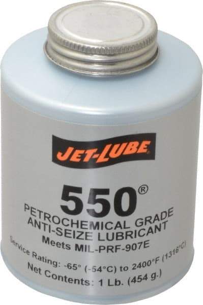 Jet-Lube - 1 Lb Can Extreme Pressure Anti-Seize Lubricant - Molybdenum Disulfide, -65 to 2,400°F, Steel Blue, Water Resistant - Makers Industrial Supply