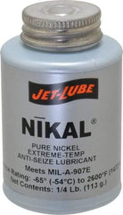 Jet-Lube - 0.25 Lb Can High Temperature Anti-Seize Lubricant - Nickel, -65 to 2,600°F, Silver Gray, Water Resistant - Makers Industrial Supply