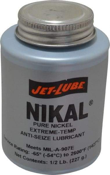 Jet-Lube - 0.5 Lb Can High Temperature Anti-Seize Lubricant - Nickel, -65 to 2,600°F, Silver Gray, Water Resistant - Makers Industrial Supply