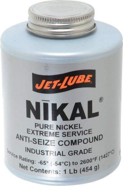 Jet-Lube - 1 Lb Can High Temperature Anti-Seize Lubricant - Nickel, -65 to 2,600°F, Silver Gray, Water Resistant - Makers Industrial Supply