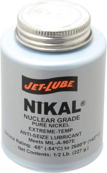 Jet-Lube - 0.5 Lb Can Extreme Temperature Anti-Seize Lubricant - Nickel, -65 to 2,600°F, Gray, Nuclear Grade - Makers Industrial Supply