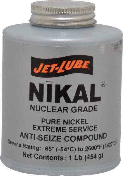 Jet-Lube - 1 Lb Can Extreme Temperature Anti-Seize Lubricant - Nickel, -65 to 2,600°F, Gray, Nuclear Grade - Makers Industrial Supply