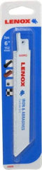 Lenox - 6" Long x 3/4" Thick, Carbide Reciprocating Saw Blade - Straight Profile, Continuous Edge, Universal Shank - Makers Industrial Supply