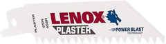 Lenox - 4" Long x 3/4" Thick, Bi-Metal Reciprocating Saw Blade - Tapered Profile, 6 TPI, Toothed Edge, Universal Shank - Makers Industrial Supply