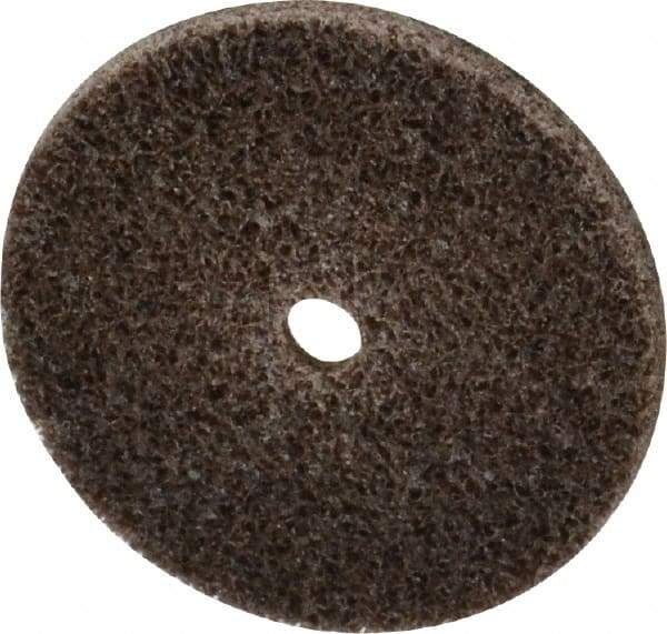 3M - 1-1/2" Diam, 1/8" Face Width, 3/16" Center Hole, Medium Grade, Aluminum Oxide Deburring Wheel - Unitized, Hard Density 7 Grade, 30,100 RPM - Makers Industrial Supply