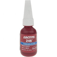 Loctite - 10 mL Bottle, Blue, Medium Strength Liquid Threadlocker - Series 246 - Makers Industrial Supply