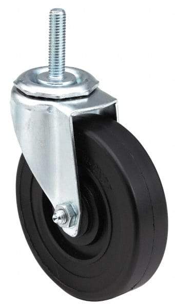 E.R. Wagner - 5" Diam x 1-1/4" Wide x 5-1/2" OAH Stem Mount Swivel Caster - Polyolefin, 280 Lb Capacity, Plain Bearing, 1/2-13 x 1-1/2" Threaded Stem - Makers Industrial Supply