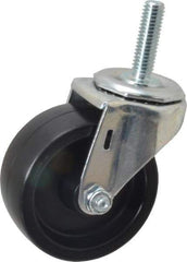 E.R. Wagner - 3" Diam x 1-1/4" Wide x 3-5/8" OAH Stem Mount Swivel Caster - Polyolefin, 210 Lb Capacity, Plain Bearing, 7/16-14 x 1-1/2" Threaded Stem - Makers Industrial Supply