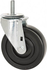 E.R. Wagner - 5" Diam x 1-3/8" Wide x 6-1/8" OAH Stem Mount Swivel Caster - Polyolefin, 300 Lb Capacity, Delrin Bearing, 1/2-13 x 1-1/2" Threaded Stem - Makers Industrial Supply