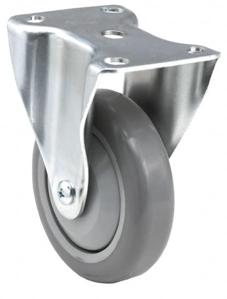 E.R. Wagner - 5" Diam x 1-1/4" Wide x 6-5/16" OAH Top Plate Mount Rigid Caster - Makers Industrial Supply