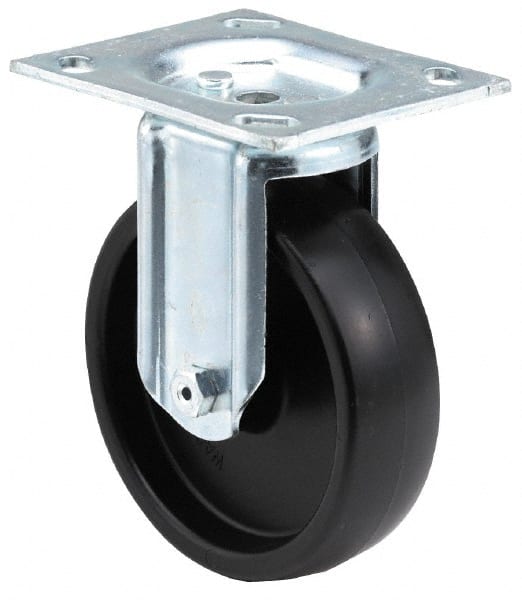 E.R. Wagner - 3" Diam x 1-1/4" Wide x 3-3/4" OAH Top Plate Mount Rigid Caster - Makers Industrial Supply