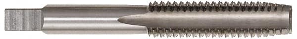 Hertel - M24x3.00 Metric Coarse 6H 4 Flute Bright Finish High Speed Steel Straight Flute Standard Hand Tap - Plug, Left Hand Thread, 4-29/32" OAL, D8 Limit - Exact Industrial Supply