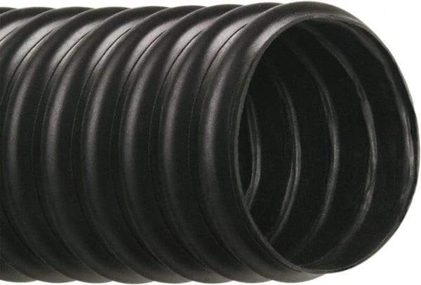 Hi-Tech Duravent - 1-1/2" ID, 28 Hg Vac Rating, 10 psi, Thermoplastic Vacuum & Duct Hose - 25' Long, Black, 1-1/2" Bend Radius, -40 to 250°F - Makers Industrial Supply