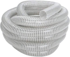 Hi-Tech Duravent - 1-1/2" ID, 26 Hg Vac Rating, 10 psi, Polyurethane Vacuum & Duct Hose - 25' Long, Clear, 1-1/2" Bend Radius, -40 to 200°F - Makers Industrial Supply