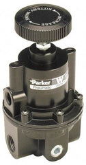 Parker - 3/8 NPT Port, 80 CFM, Aluminum Diaphragm Operated Regulator - 0 to 60 psi Range, 250 Max psi Supply Pressure, 1/4" Gauge Port Thread, 2.06" Wide x 4.35" High - Makers Industrial Supply