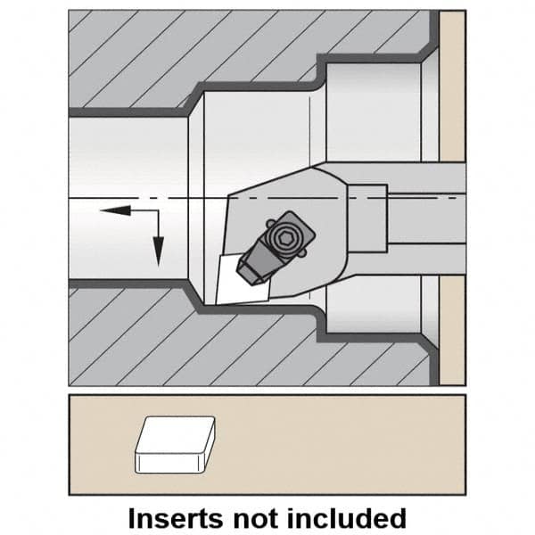 Kennametal - 55mm Min Bore Diam, 300mm OAL, 40mm Shank Diam, S-CCLN Indexable Boring Bar - 300mm Max Bore Depth, CN.N 120708 Insert, Clamp Holding Method - Makers Industrial Supply