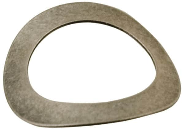 Made in USA - #2 Screw, 0.091" ID x 0.135" OD, Grade 300 Stainless Steel Single Wave Washer - 0.004" Thick, 0.03" Overall Height, 0.004" Deflection, 0.52 Lb at Deflection - Makers Industrial Supply