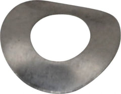 Made in USA - #4 Screw, 0.118" ID x 0.245" OD, Grade 300 Stainless Steel Single Wave Washer - 0.008" Thick, 0.056" Overall Height, 0.007" Deflection, 3.32 Lb at Deflection - Makers Industrial Supply