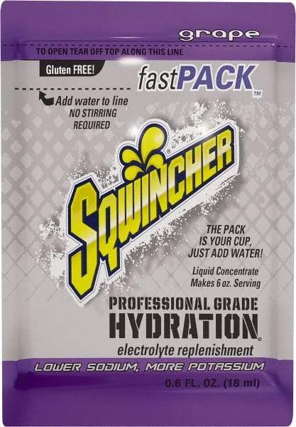 Sqwincher - 0.6 oz Pack Grape Activity Drink - Liquid Concentrate, Yields 6 oz - Makers Industrial Supply